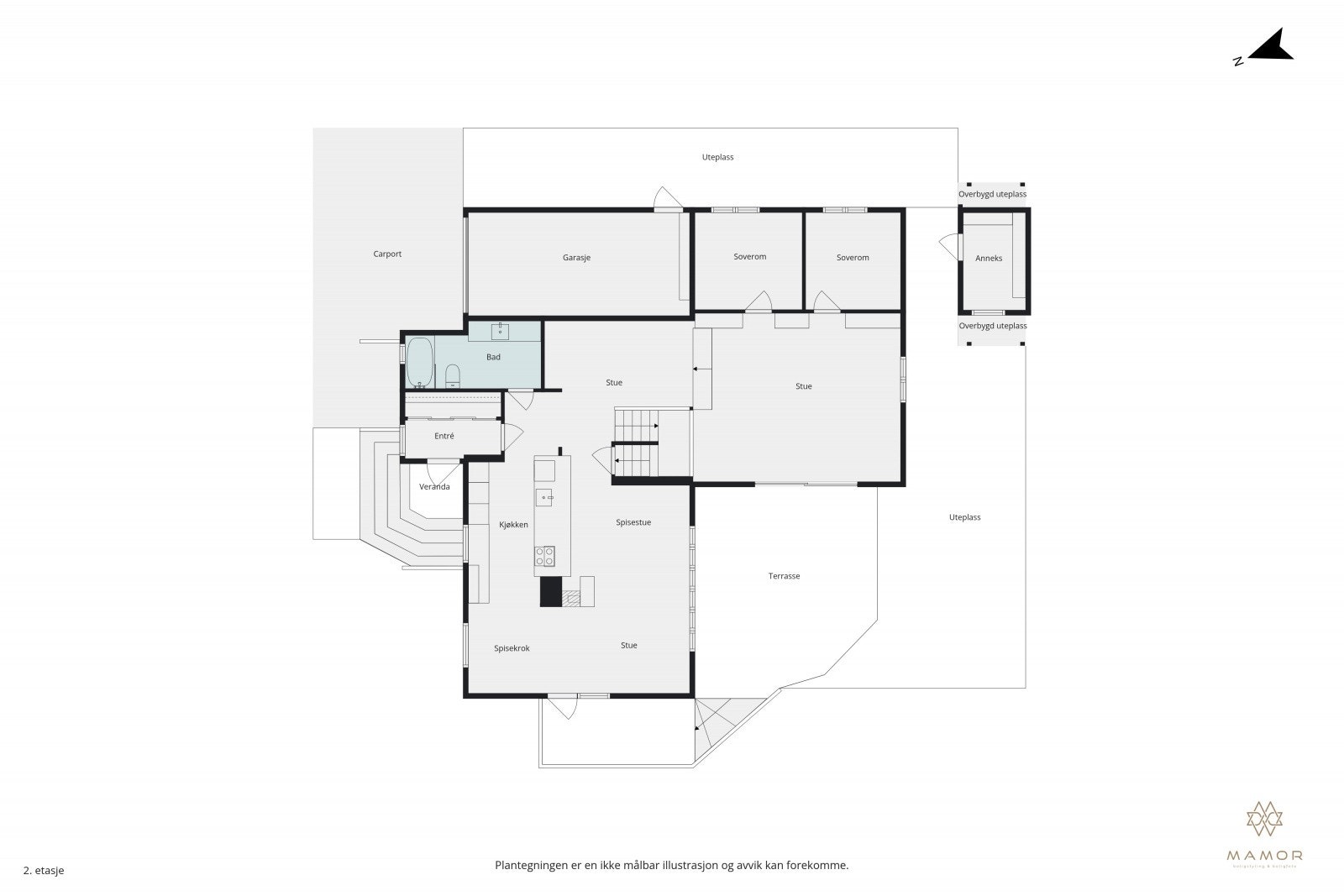 Plantegning 1. etasje Galleribilde