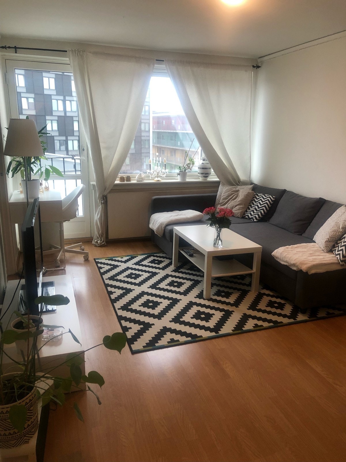 Lys 1-roms med fransk balkong Galleribilde