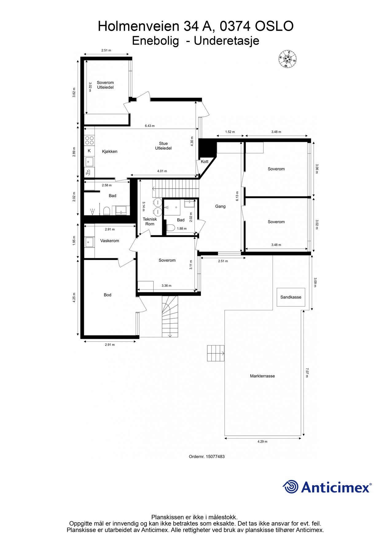 Plantegning underetasje. Galleribilde
