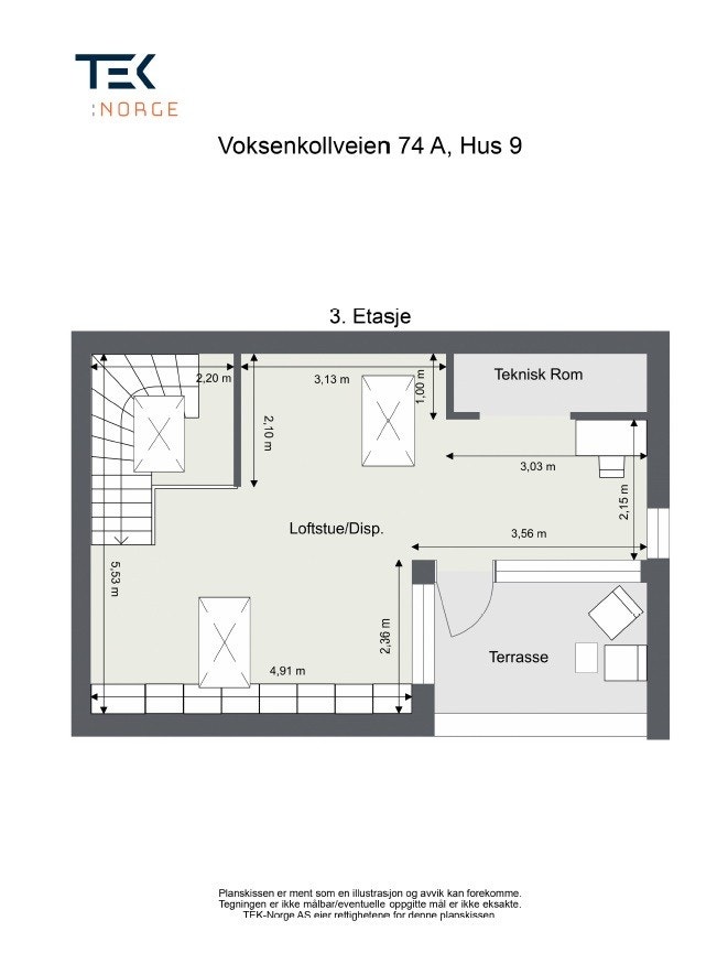 Plantegning - 3. etasje Galleribilde