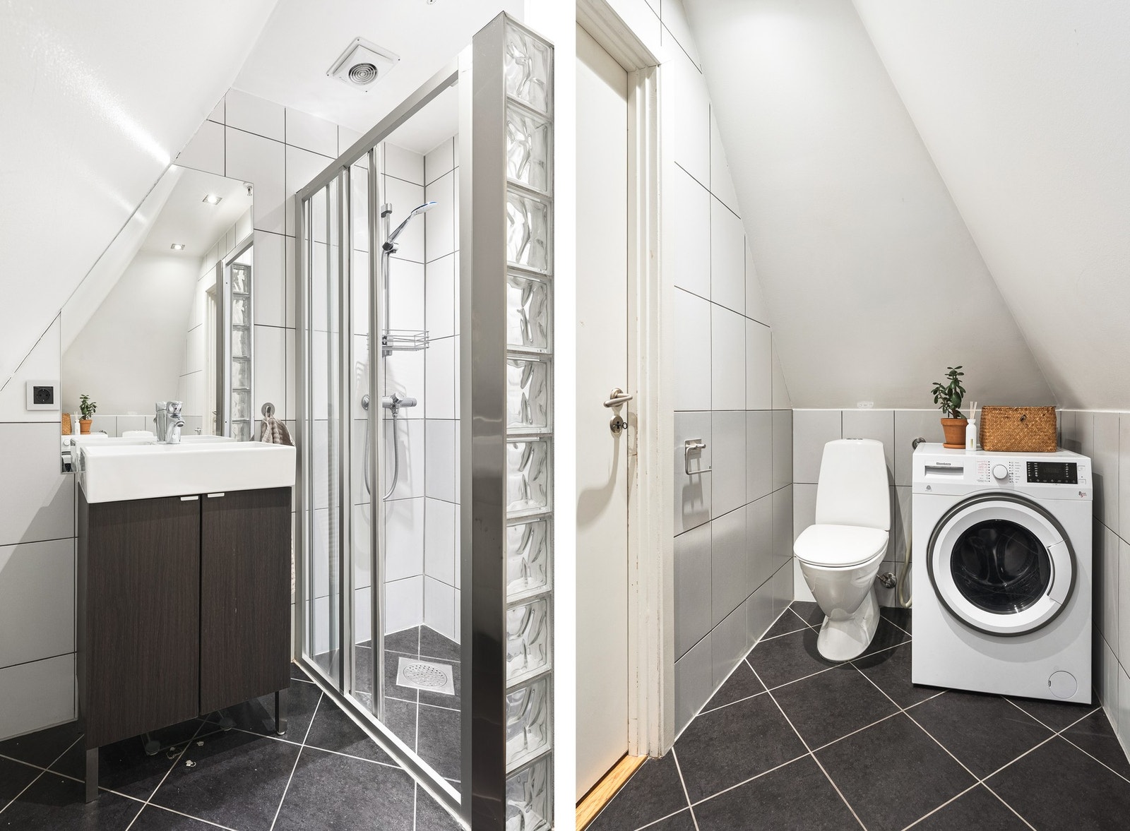 Badet fremstår funksjonelt og har en naturlig plassering i boligen. Galleribilde