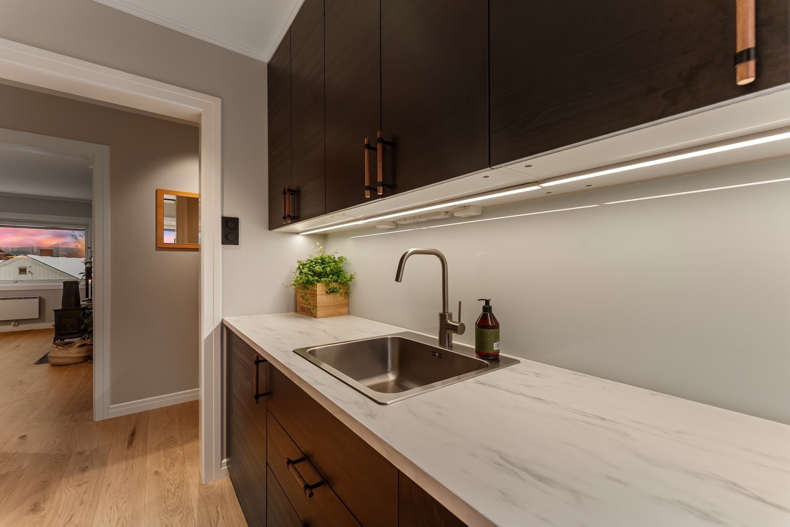 Kjøkkenet ble pusset opp i 2018. Galleribilde