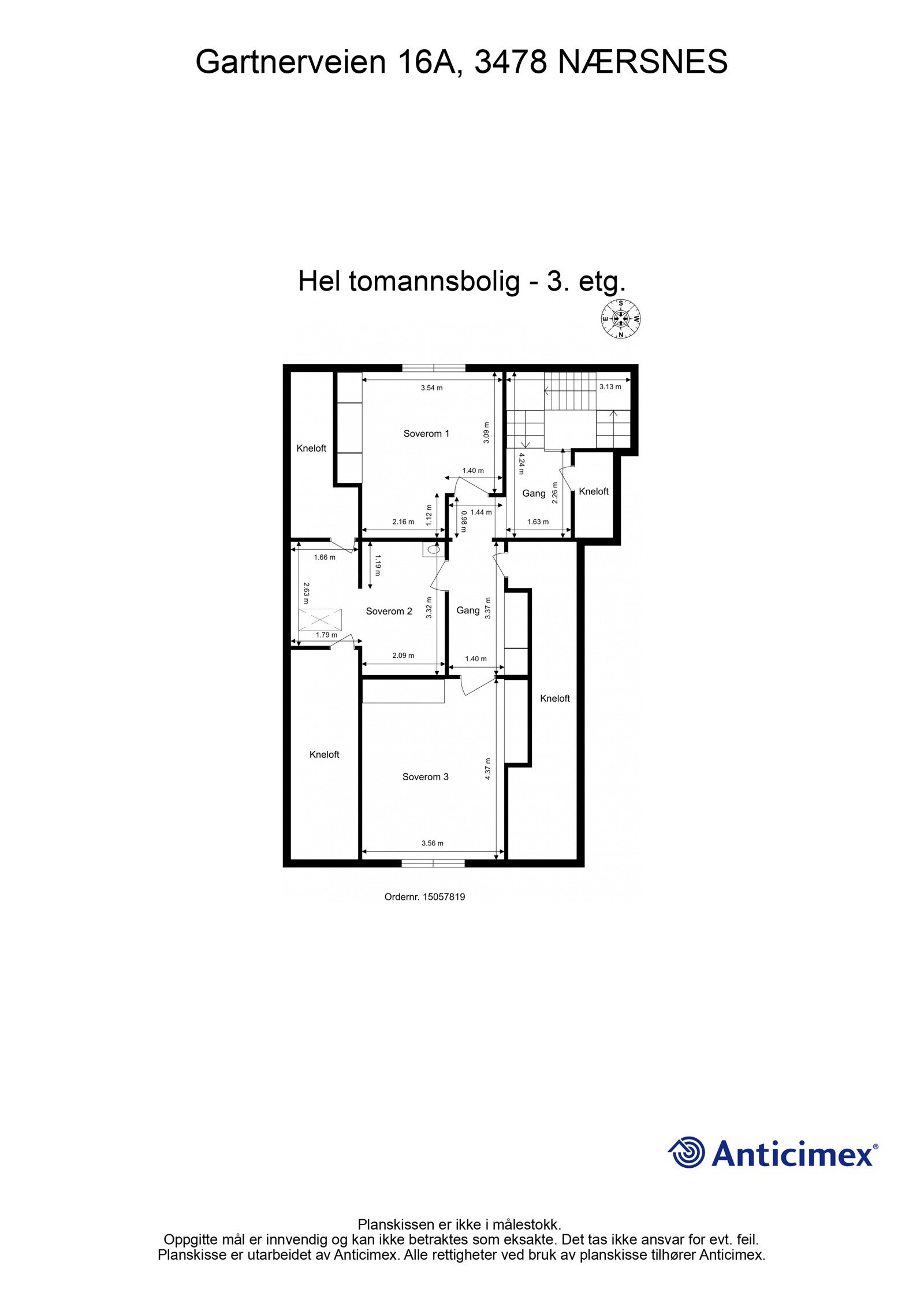 Planskisse 3. etasje Galleribilde