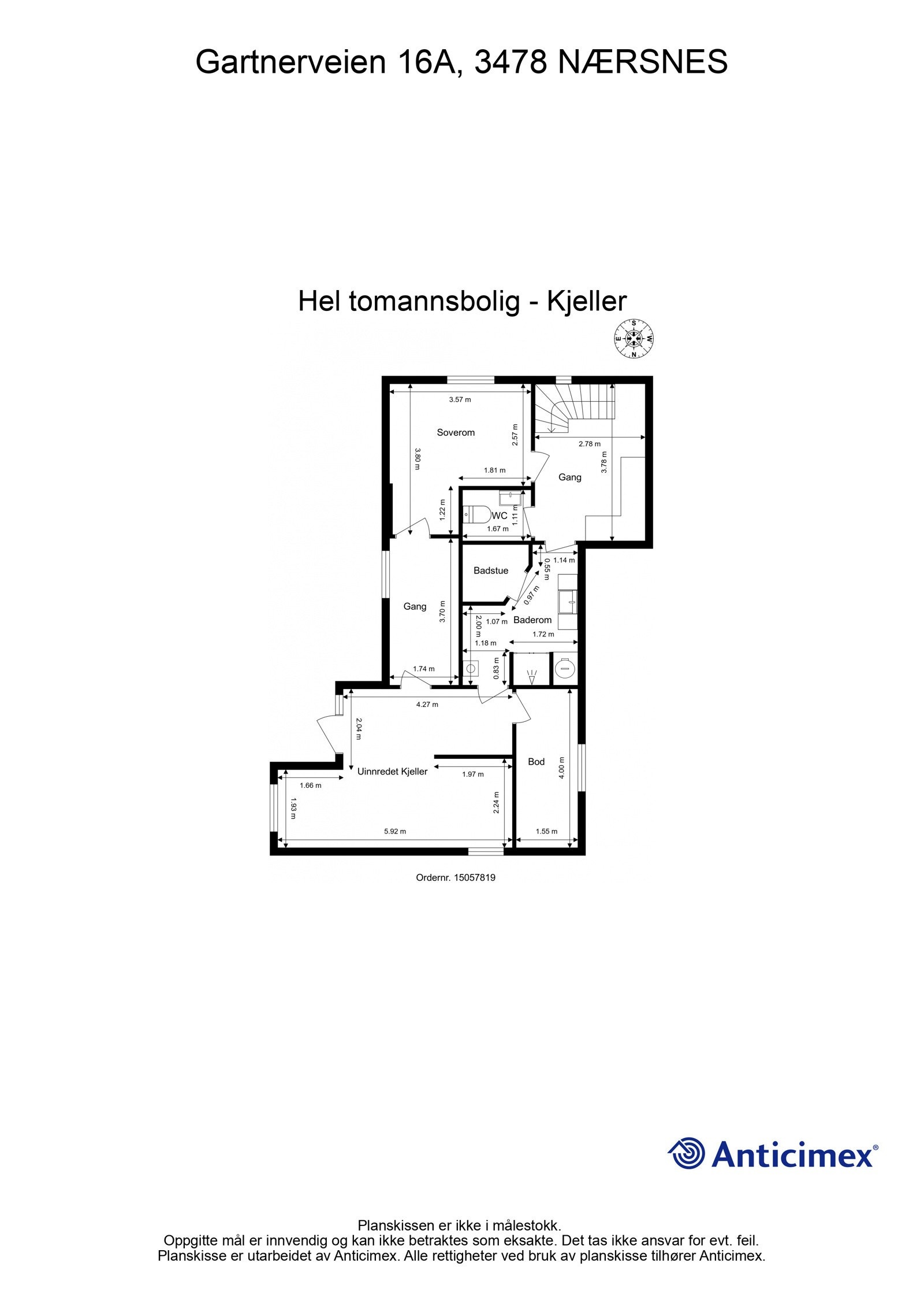 Planskisse underetasje Galleribilde