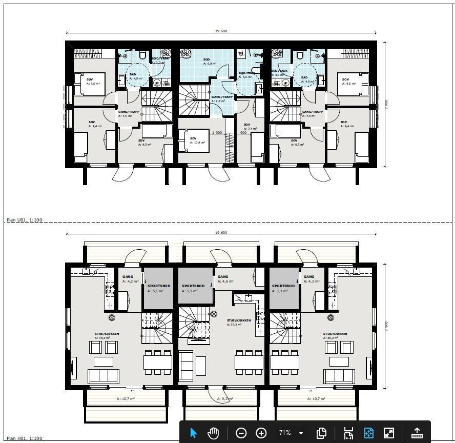 Planløysing forslag til 3 mannsbustad i tomta. Galleribilde
