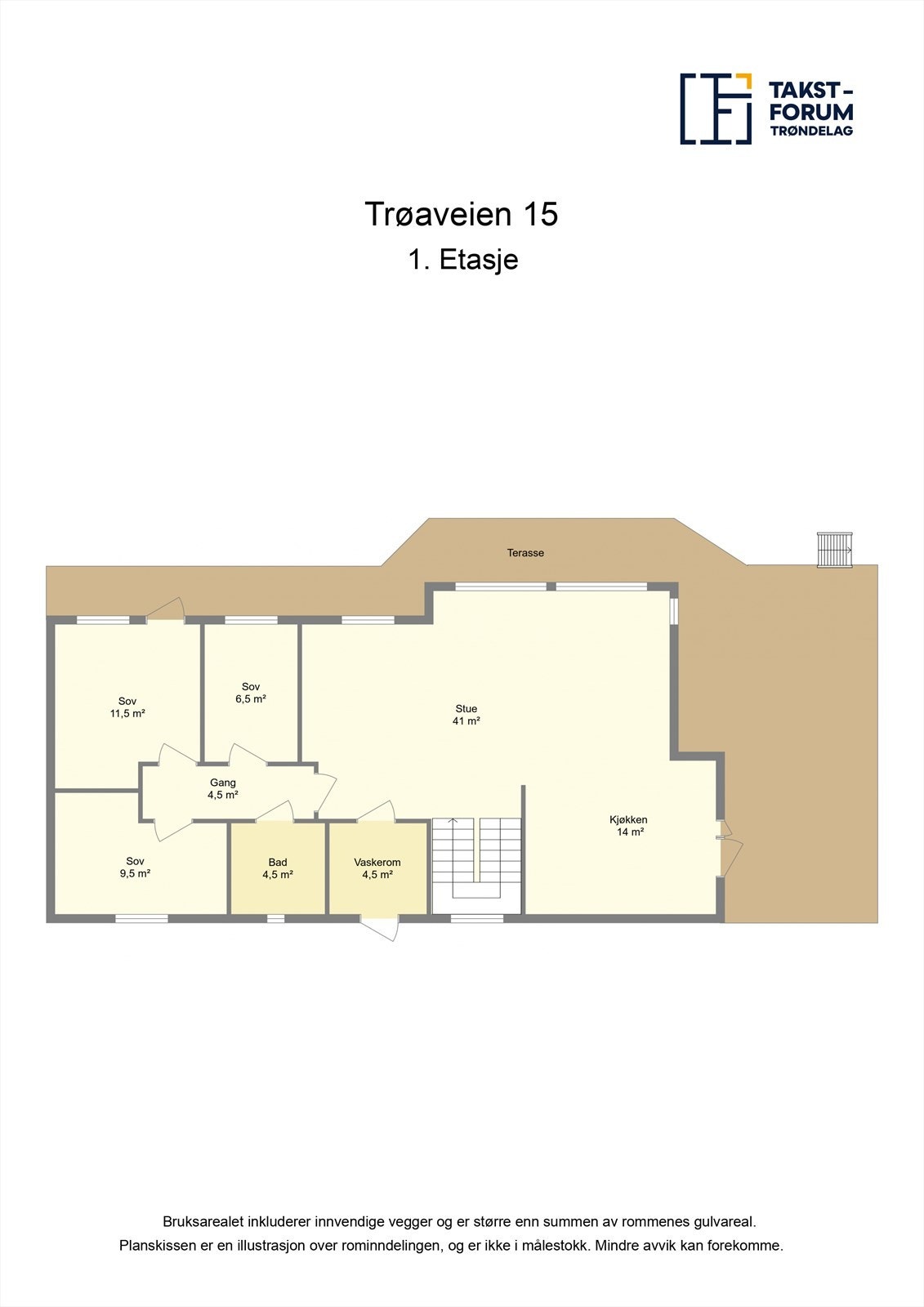 Skissert plantegning 1. etasje. Galleribilde
