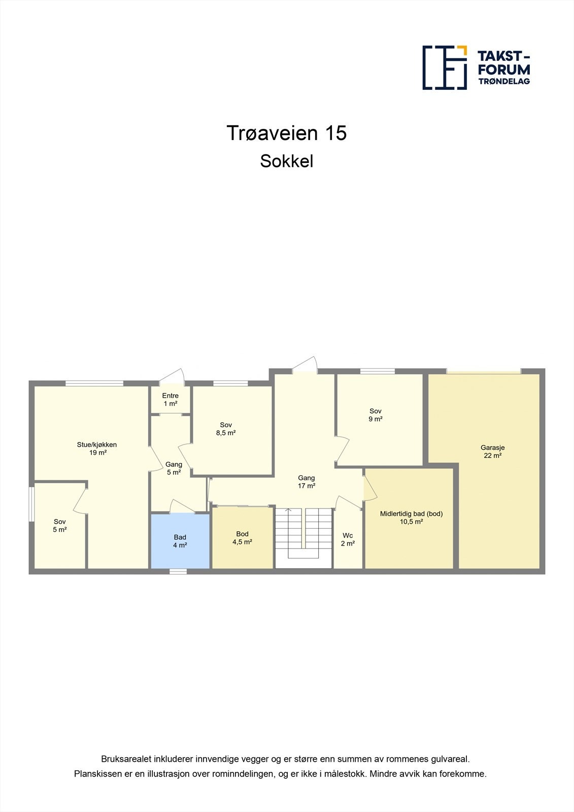 Skissert plantegning sokkel. Galleribilde