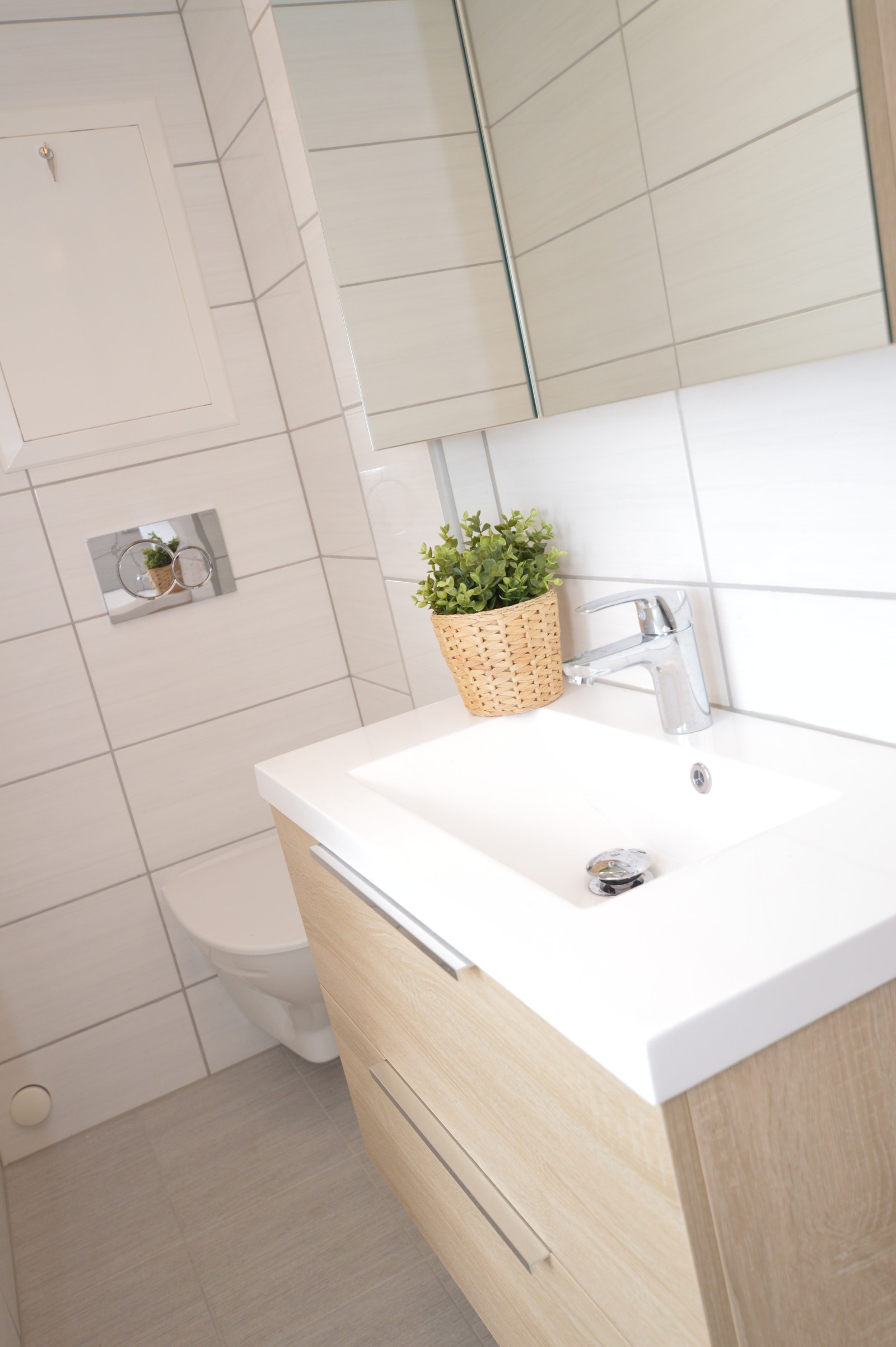 Bad med varme i gulv. Vaskemaskin Galleribilde