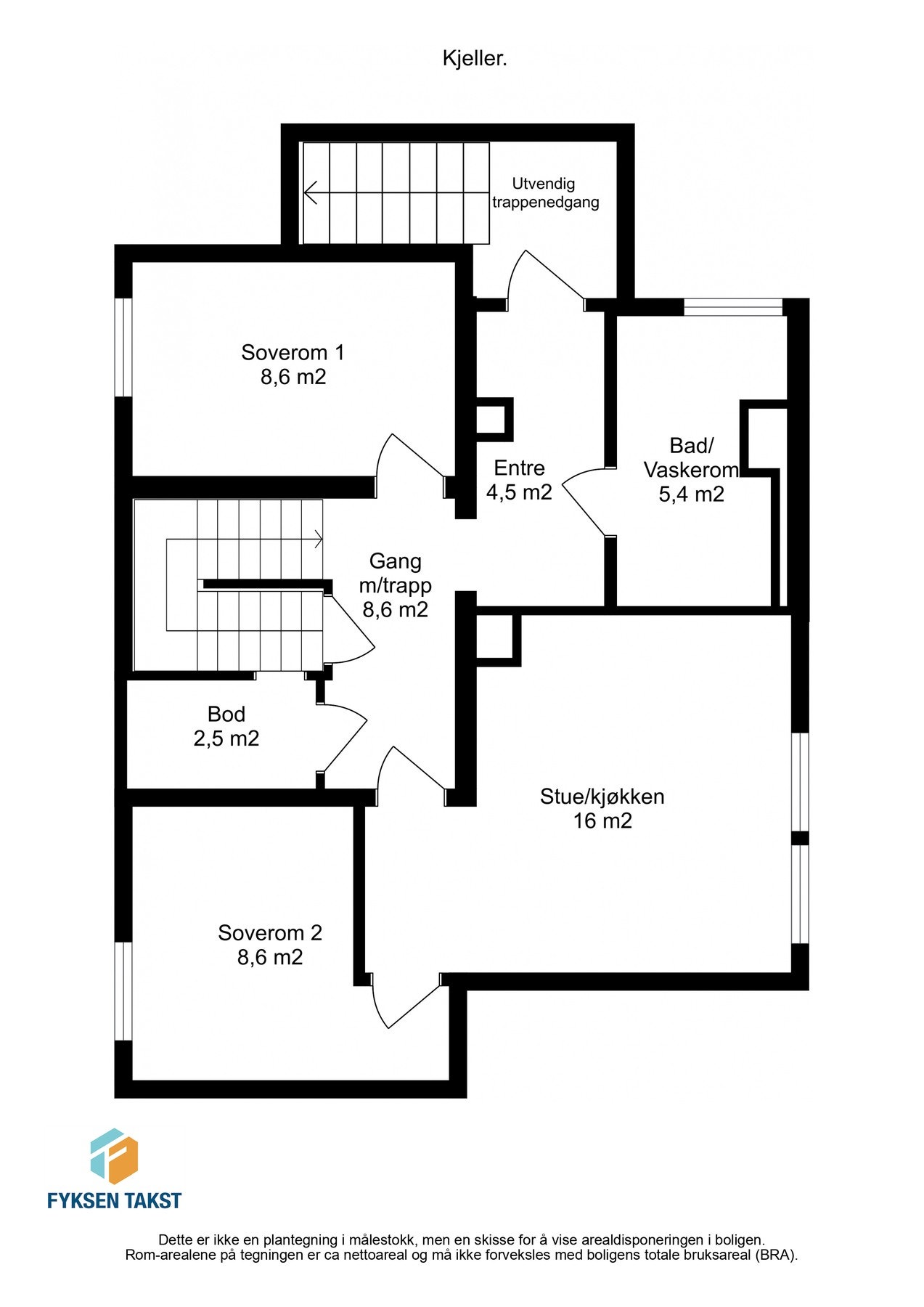 Planskisse kjelleretasje Galleribilde