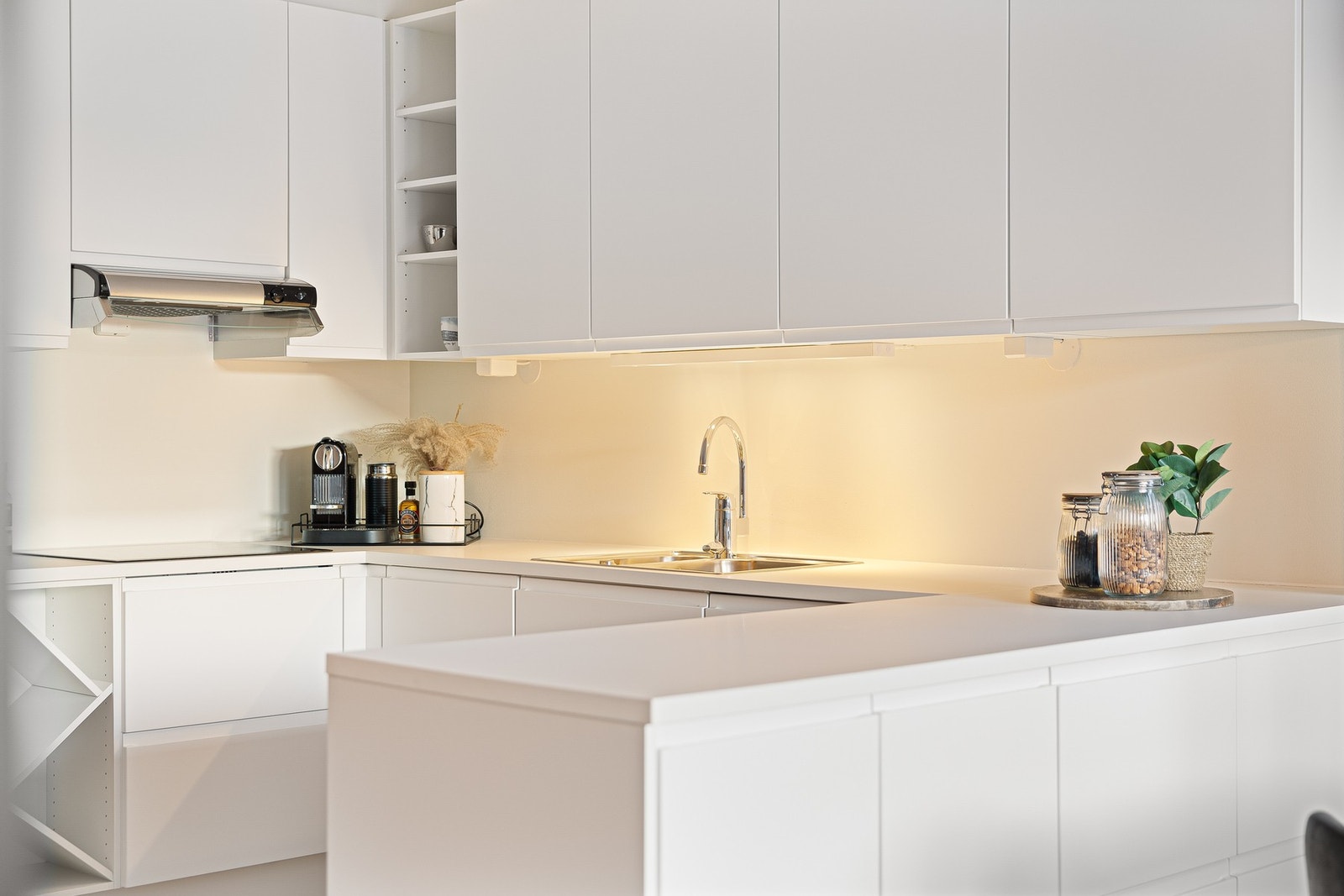 Detaljbilde. Kjøkkenet holder i likhet med resten av leiligheten en høy standard med tildelt TG1 på samtlige punkter. Galleribilde