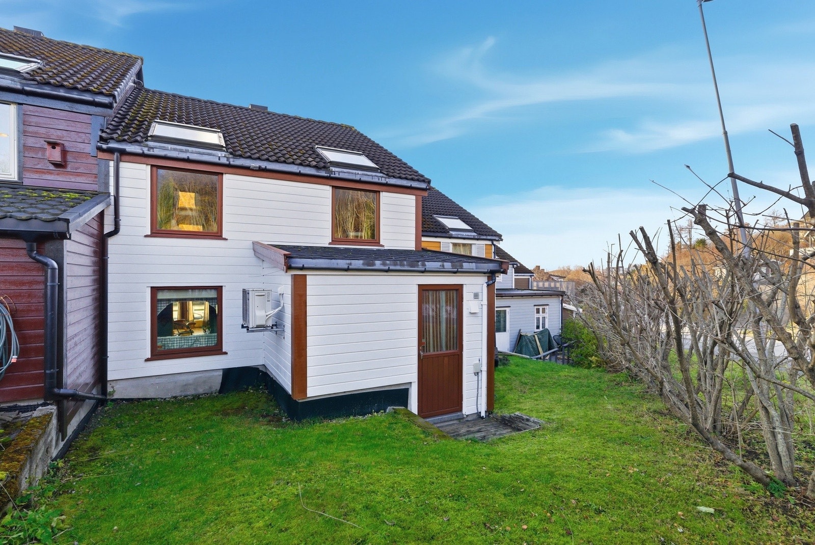 Bakside med plen Galleribilde