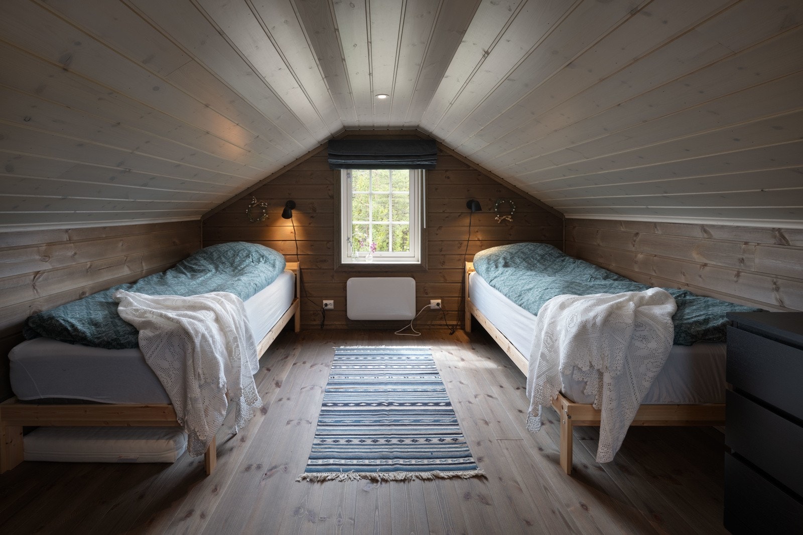 Det ene hemsrommet er tilpasset slik at det er plass til totalt fire sengeplasser. Galleribilde