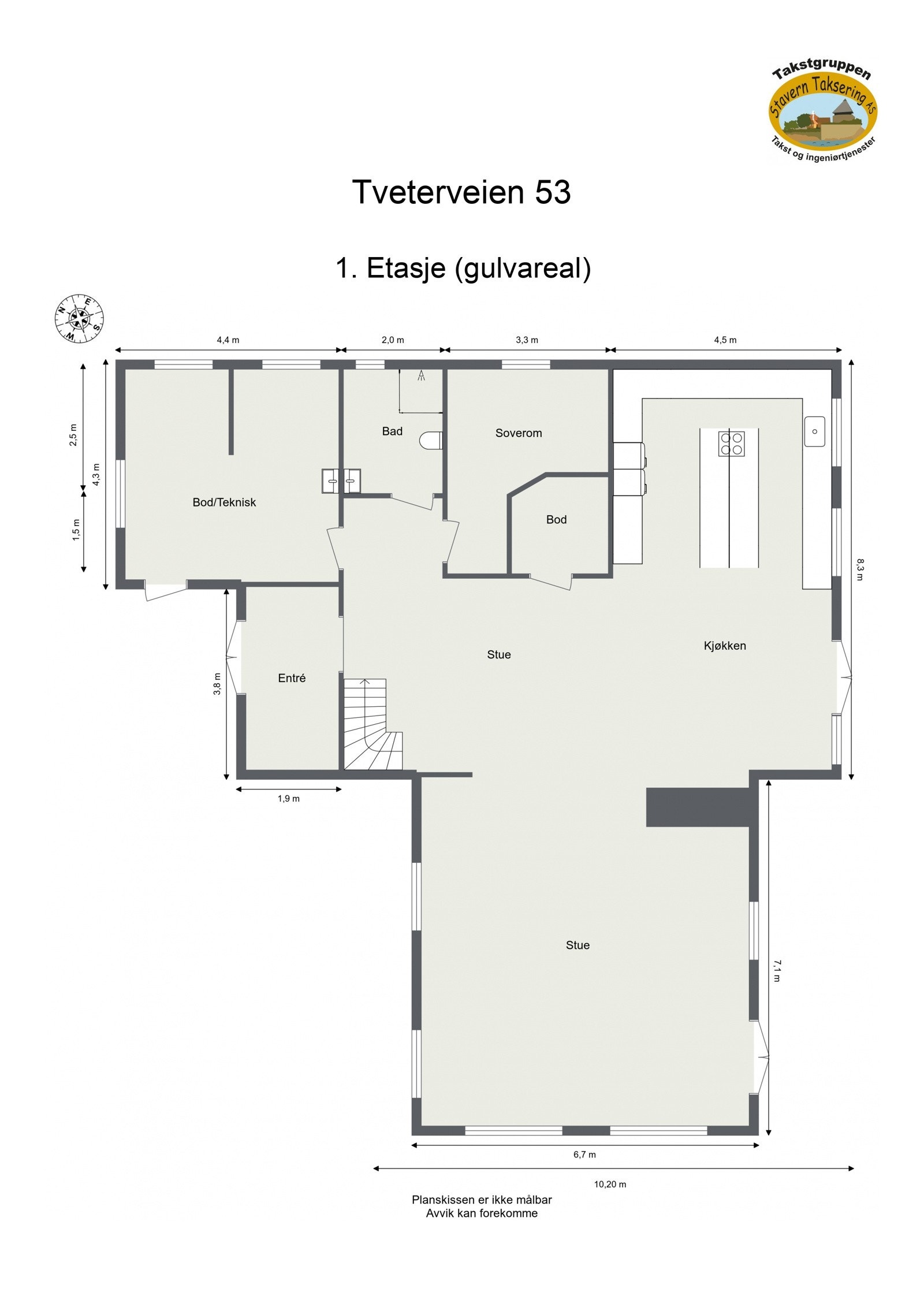 Plantegning 1. etasje Galleribilde