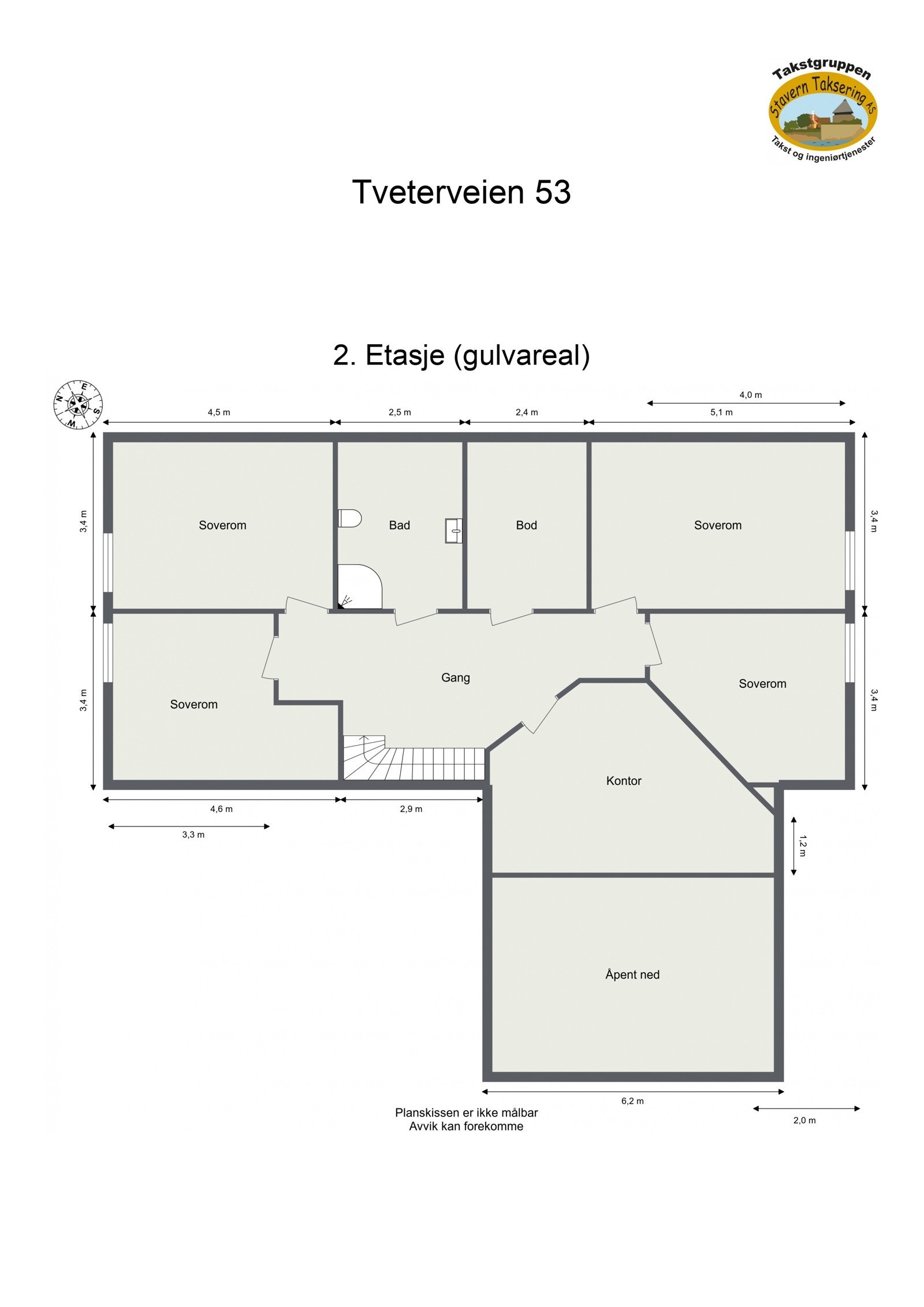 Plantegning 2. etasje Galleribilde