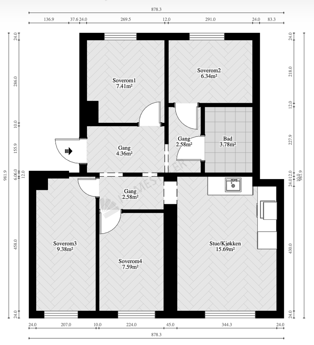 Plantegning Galleribilde