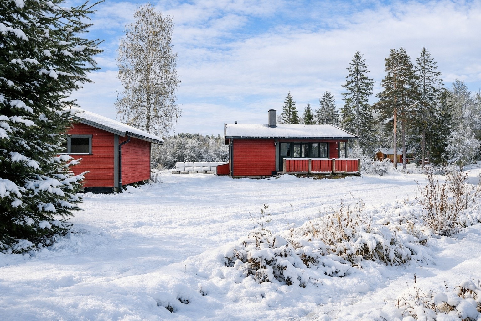 Annekset har overbygd terrasse. Galleribilde