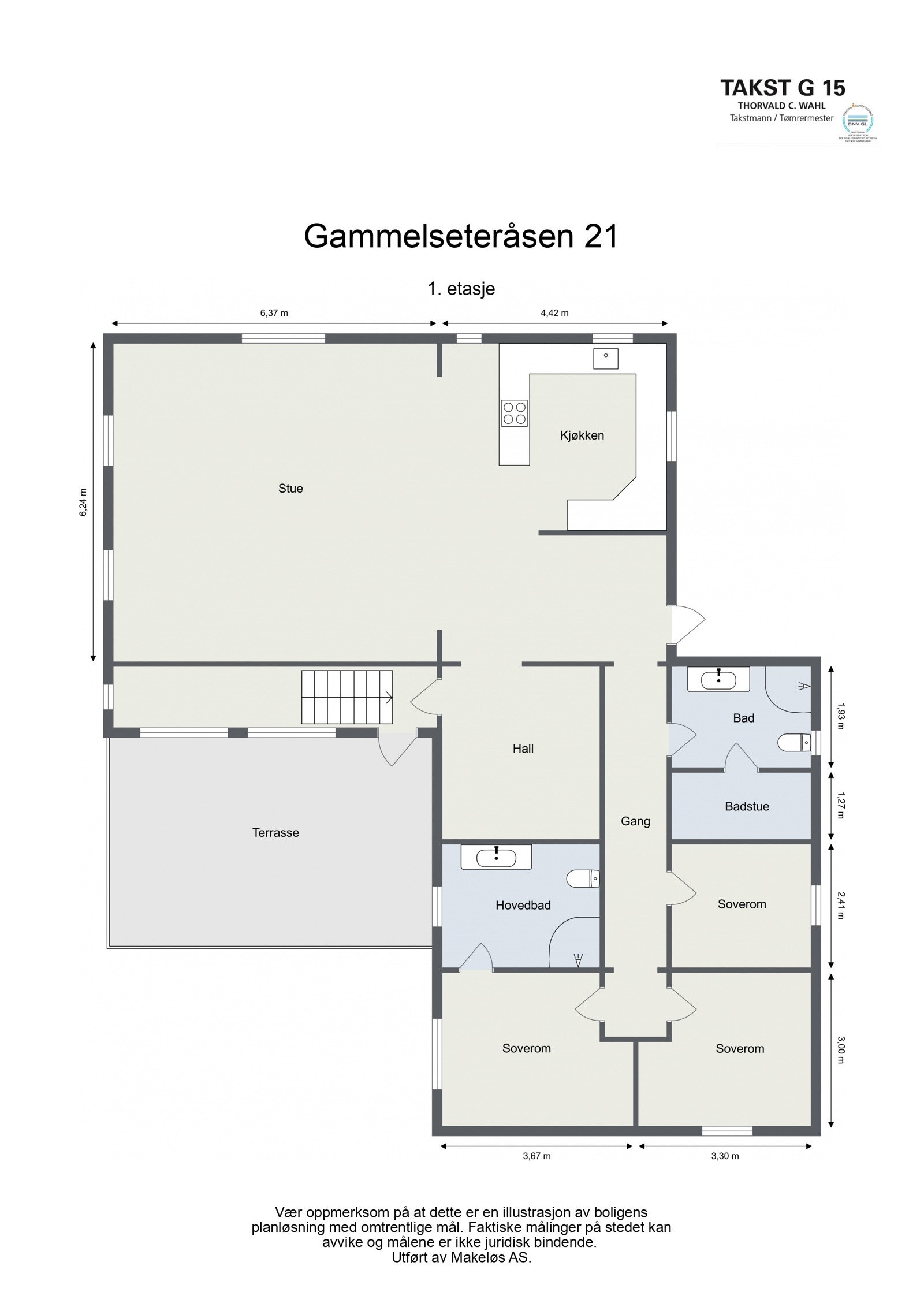 Plantegning 1. etasje Galleribilde
