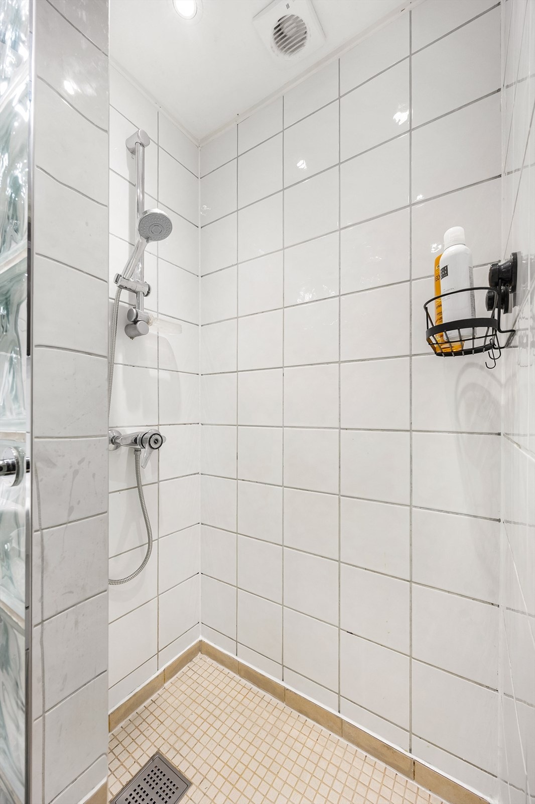 Dusjhjørne avskilt med glassmurstein Galleribilde