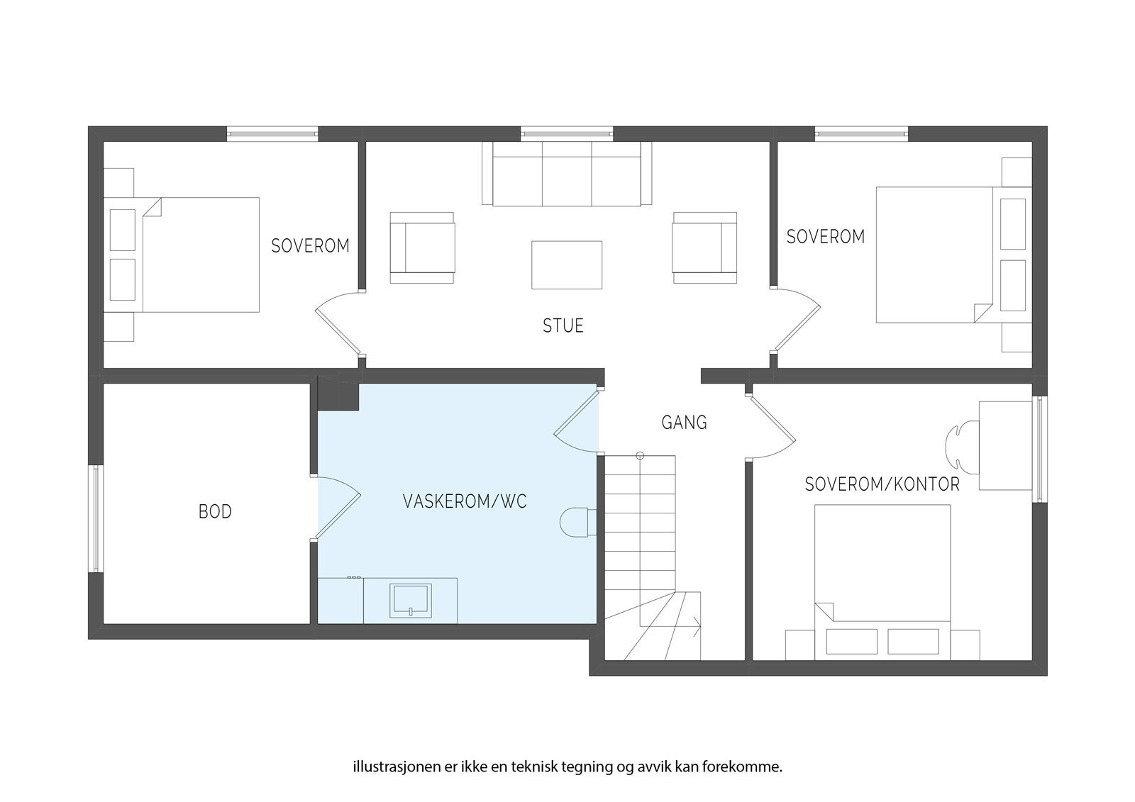 Plantegning kjeller. Galleribilde