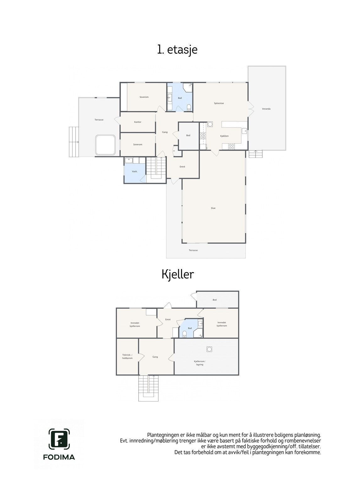 Plantegning alle etasjer Galleribilde