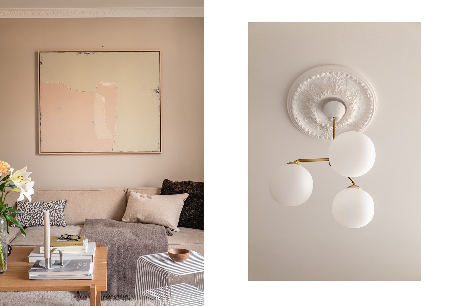 - Rosett i himling og flott listverk skapes et helhetlig og stilrent uttrykk - Galleribilde