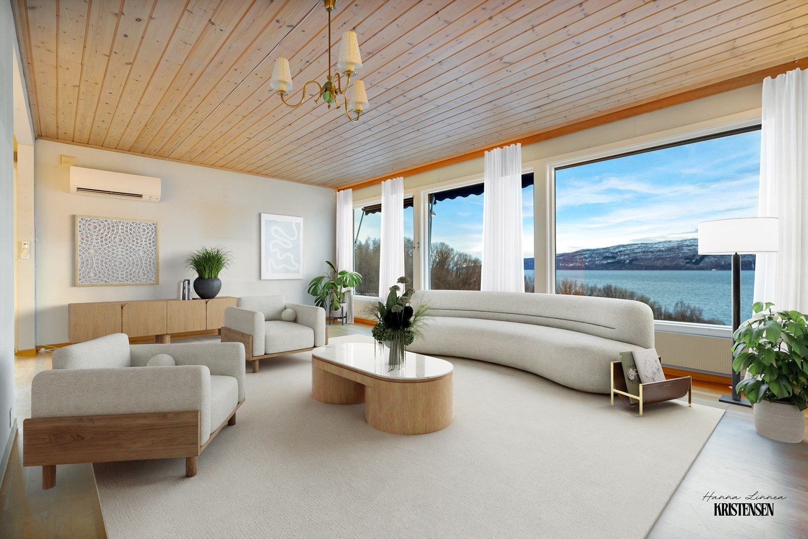 Stue (digitalt møblert). Galleribilde