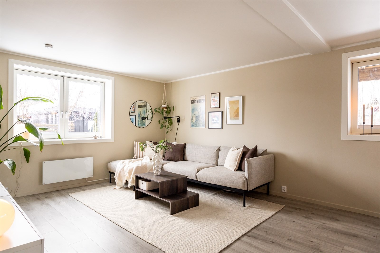 Boligen er malt i delikate fargetoner. Galleribilde