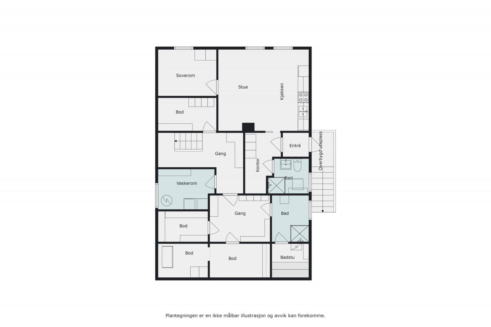 Plantegning kjeller. Galleribilde