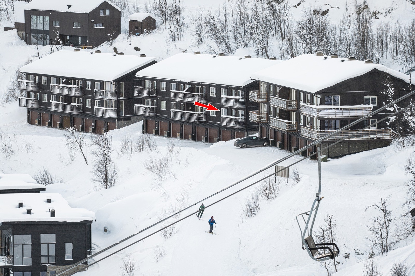 Her får du ski inn/ut og kort vei til herlige fasiliteter. Galleribilde