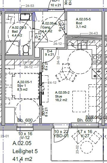 Plantegning leil. 205 Galleribilde