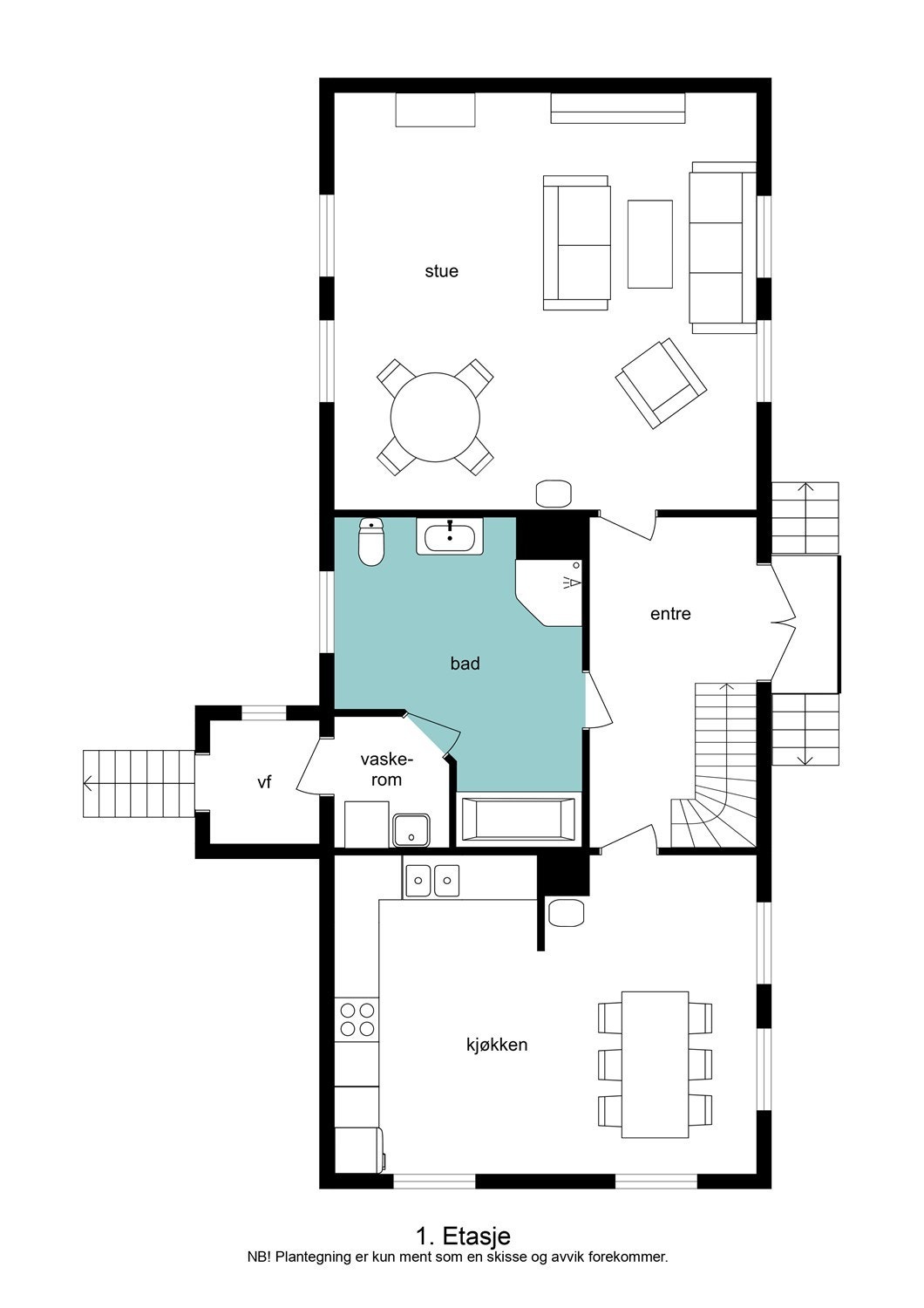 Plantegning 1. etasje Galleribilde