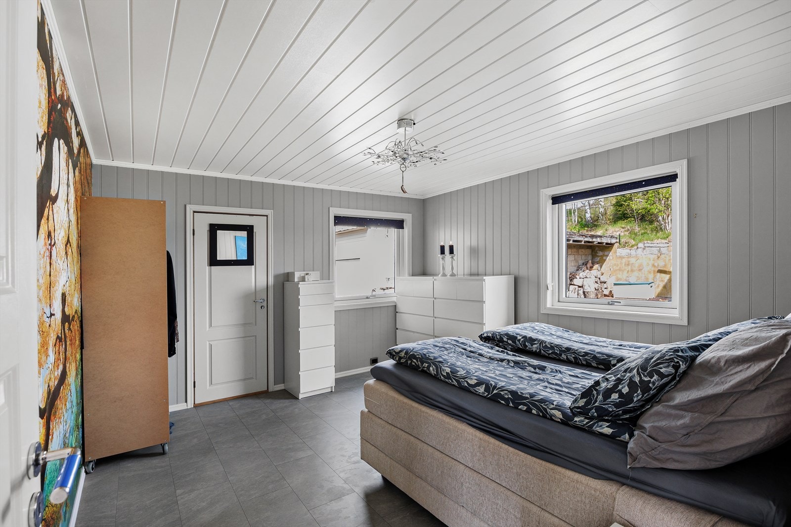 Soverommet har god plass til dobbeltseng med tilhørende nattbord og garderobeløsning. Galleribilde