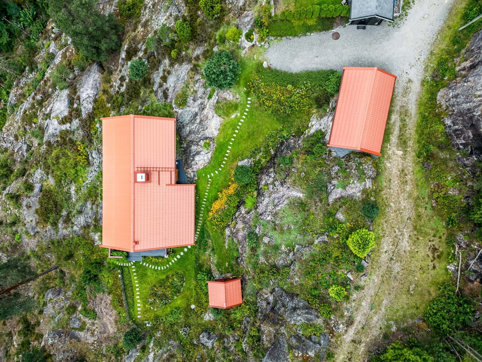 Fugleperspektiv av eiendommen. Galleribilde
