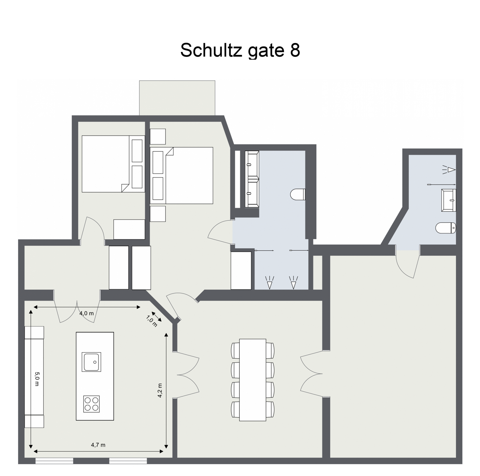 Planskisse Schultz gate 8 Galleribilde