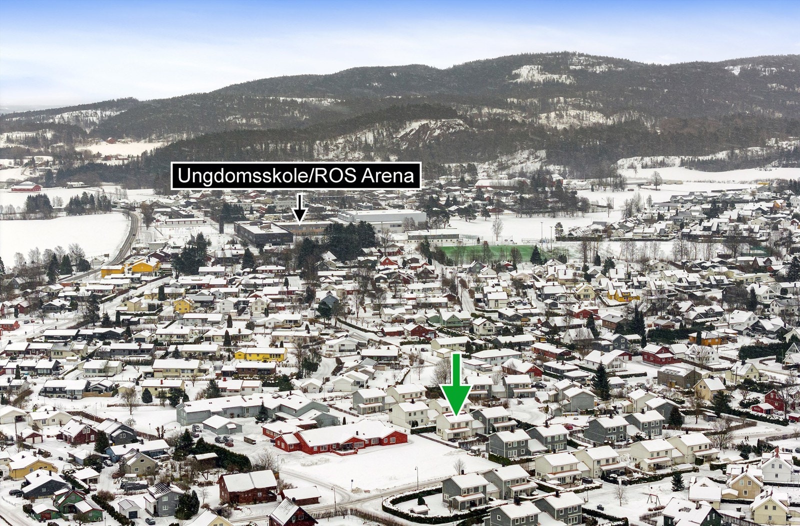 Trygg vei til ungdomsskole og ROS arena med flere fritidsaktiviteter Galleribilde