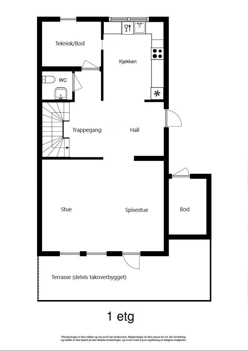Plantegning 1. etasje Galleribilde