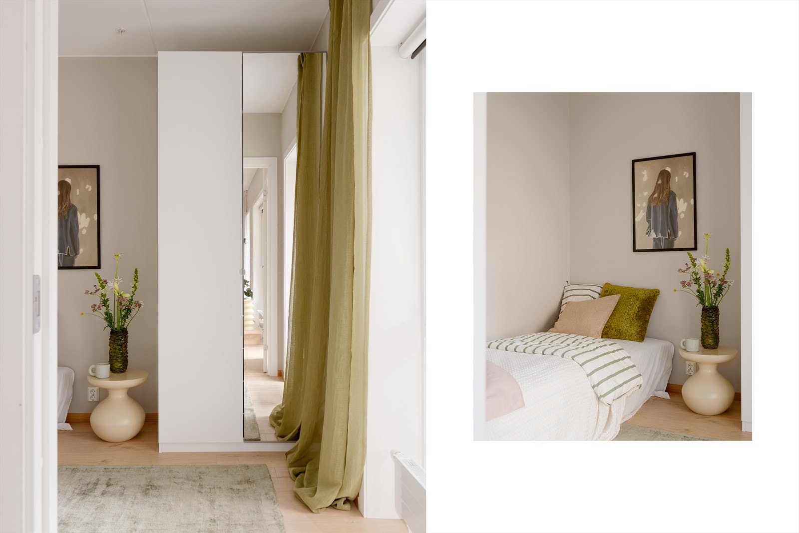 Rommet gir flere møbleringsmuligheter, og passer like fint som barnerom eller kontor. Galleribilde