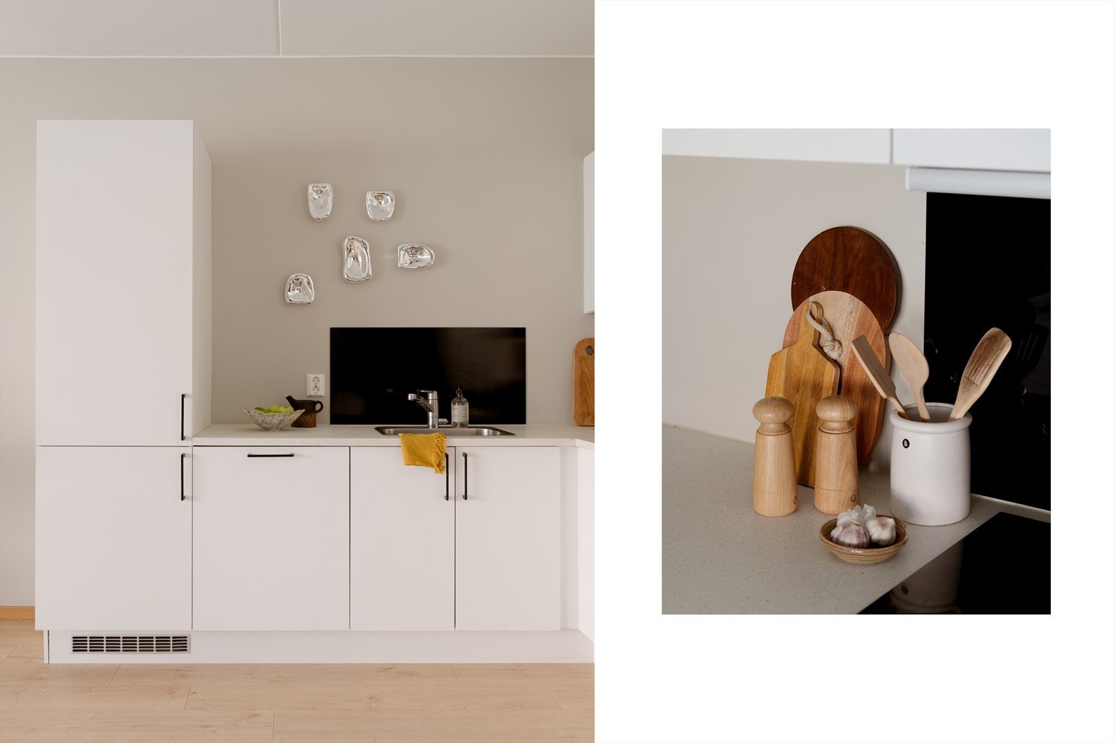 Integrert komfyr, oppvaskmaskin og kjøl/frys. Galleribilde