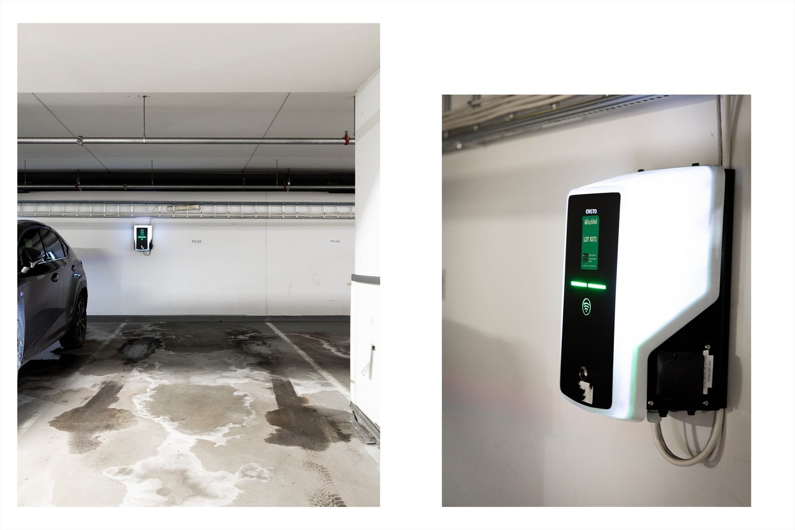 Det medfølger en garasjeplass med elbillader i et lukket og oppvarmet garasjeanlegg. Galleribilde