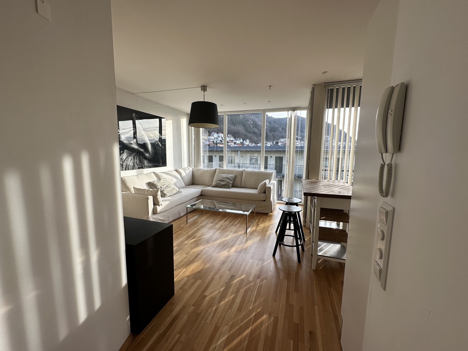 Fin og lys stue. Galleribilde