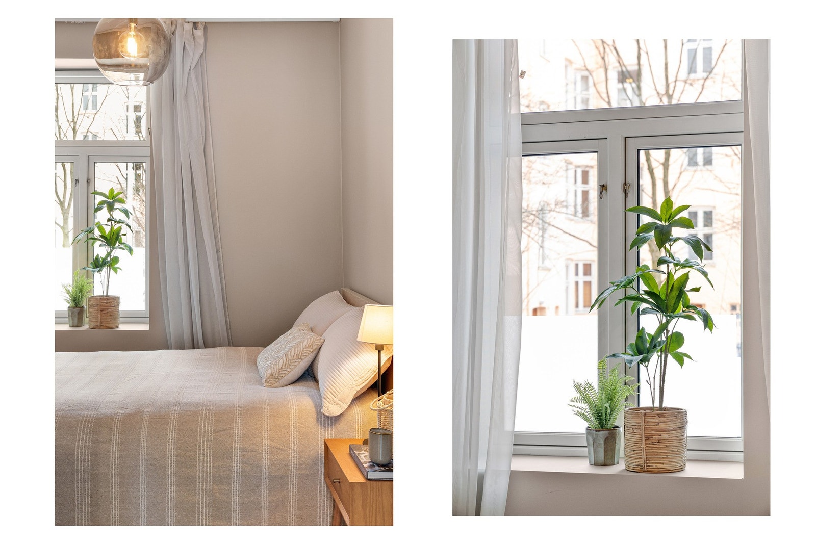 Begge soverommene i boligen vender ut mot bakgården. Galleribilde