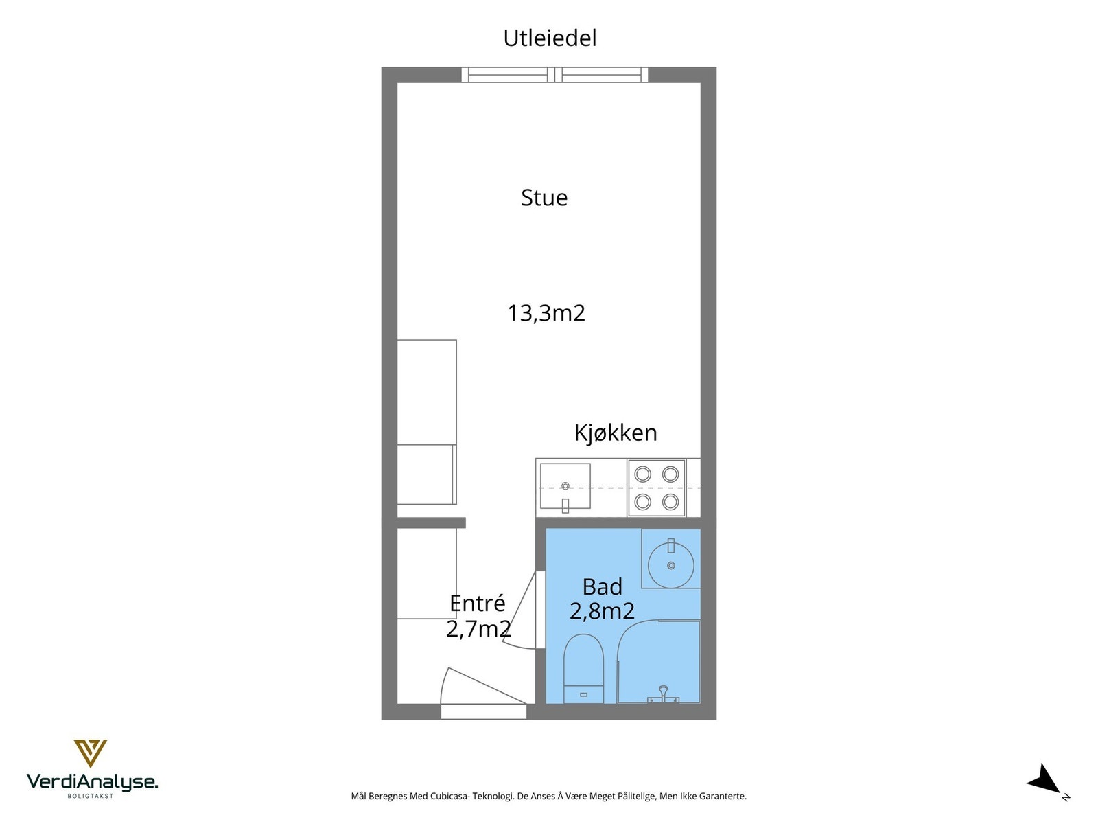 Plantegning utleiedel. Galleribilde