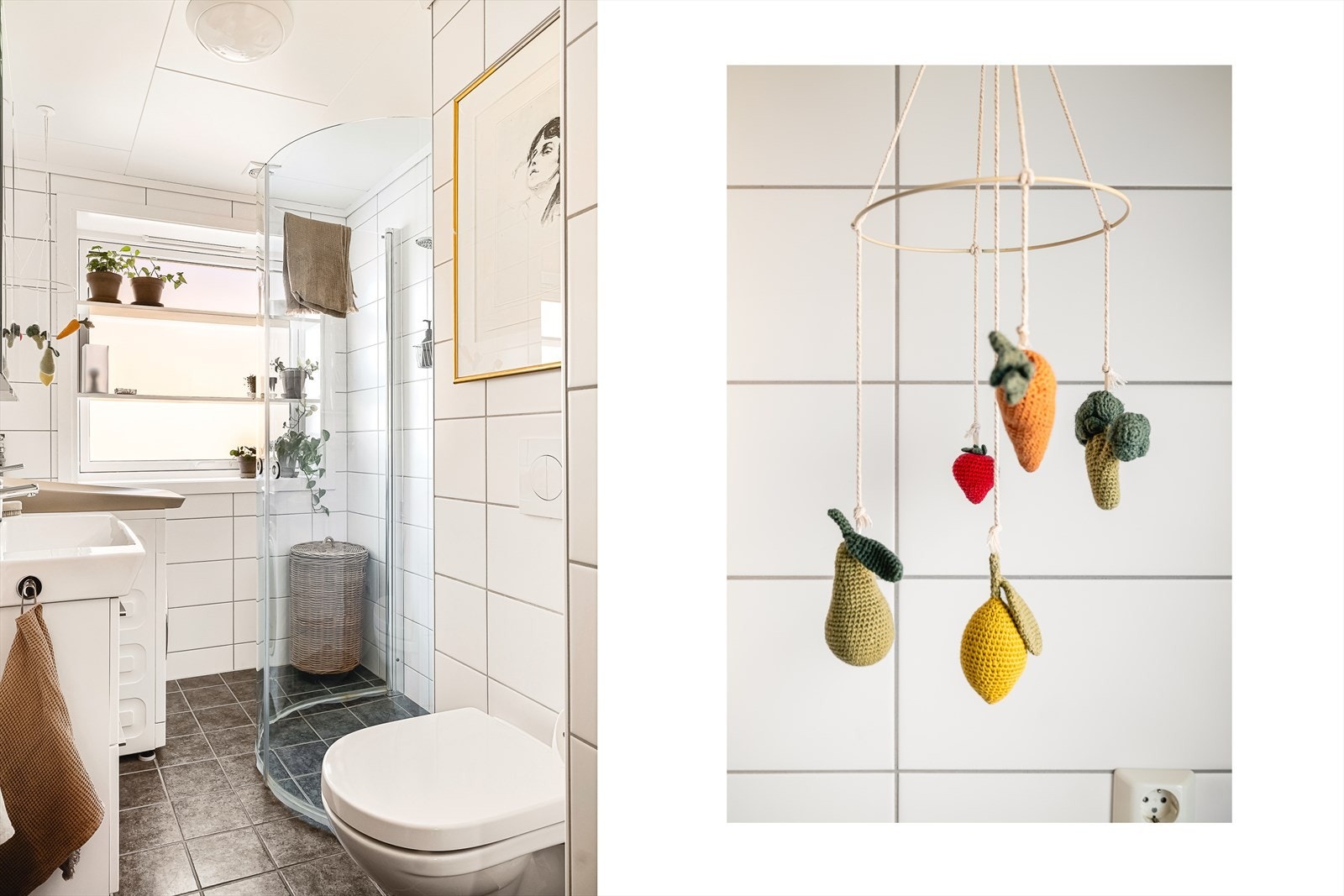 Varmekabler i gulv sørger for god komfort, og el-avtrekksventil i himling gir effektiv ventilasjon. Badet ble renovert i 2016 i regi av borettslaget i forbindelse med utskiftning av vann- og avløpsrør. Galleribilde