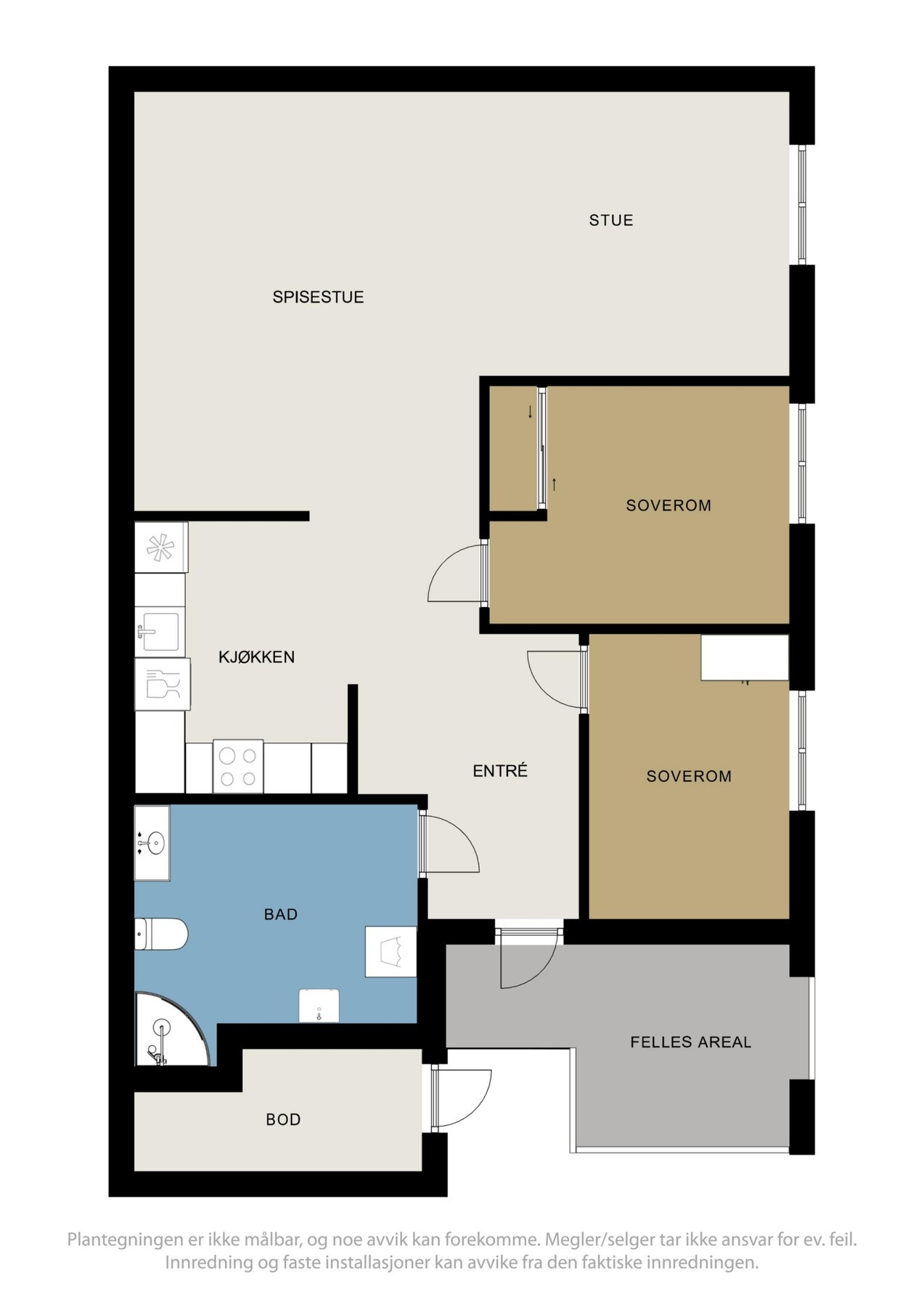 Planskisse over leiligheten. Galleribilde