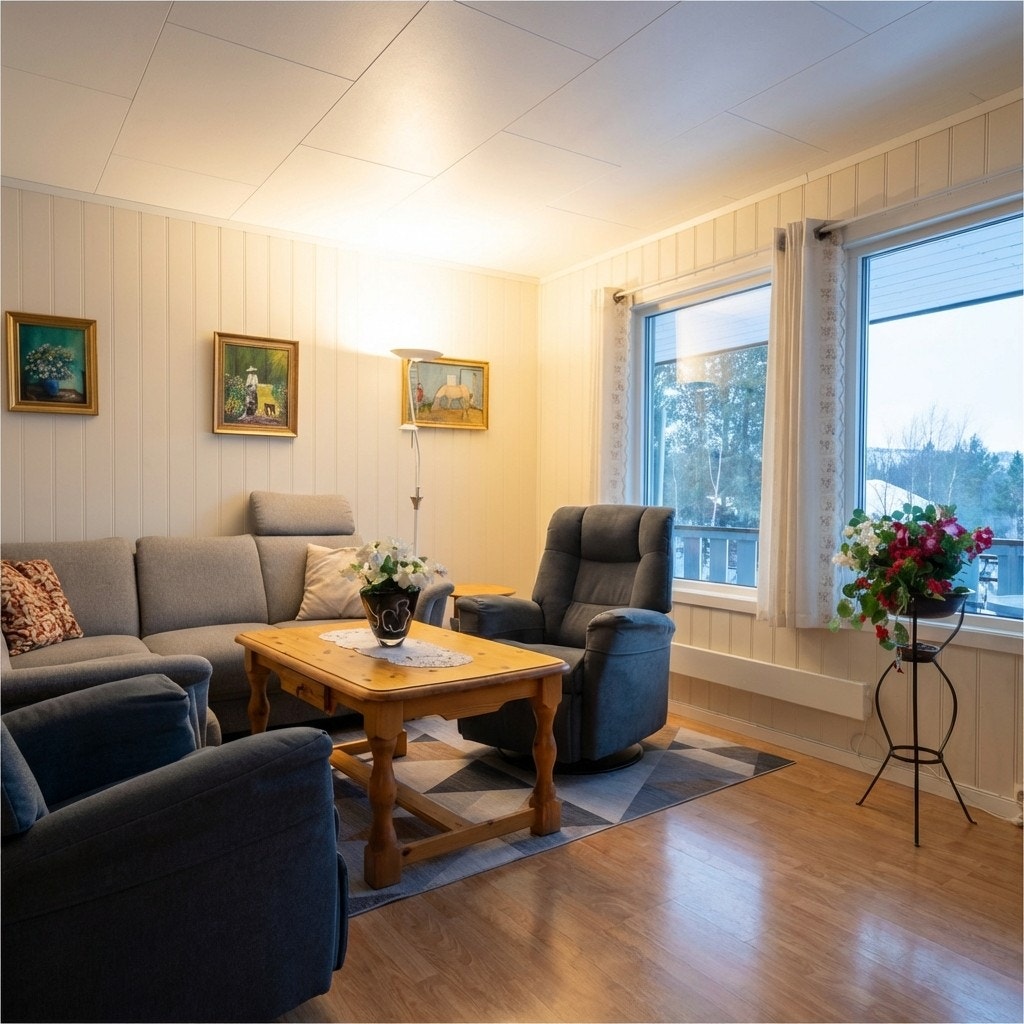 Stue med utsikt Galleribilde