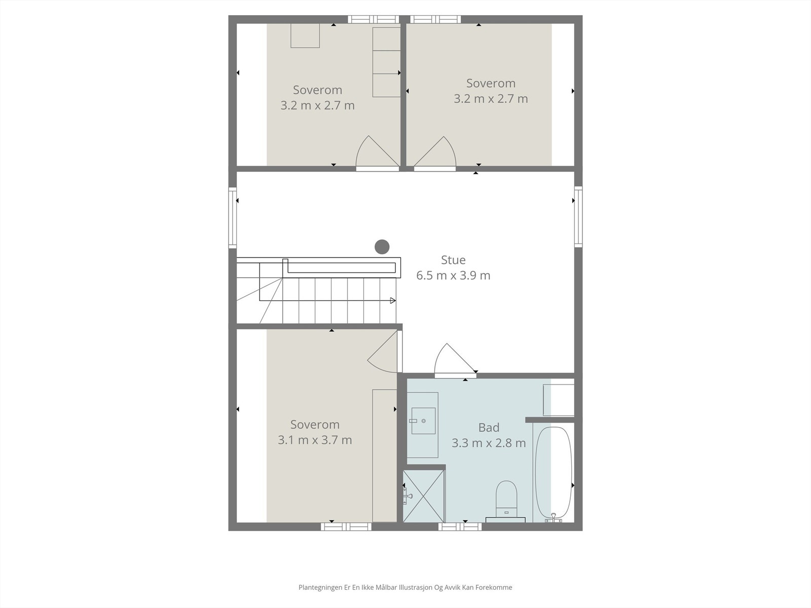 Plantegning av innredet loft- 2.etg Galleribilde