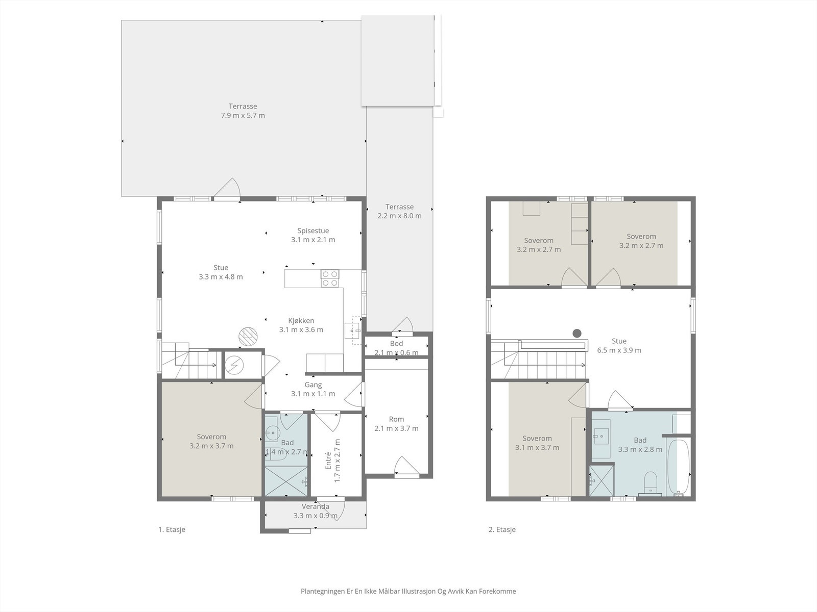 Plantegning - 1. og 2. etg Galleribilde