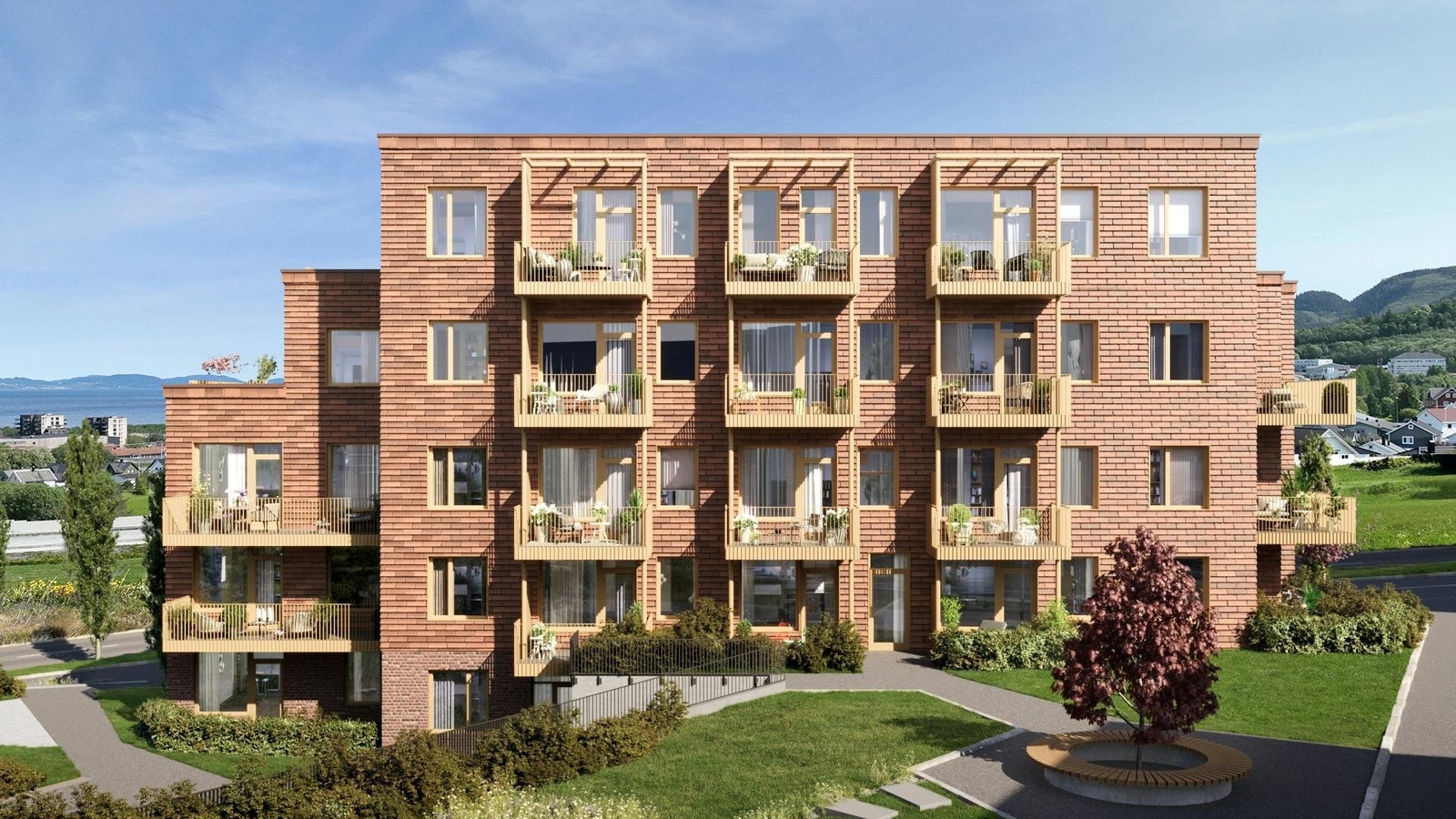 Leiligheten ligger i 4. etasje og har egen balkong Galleribilde