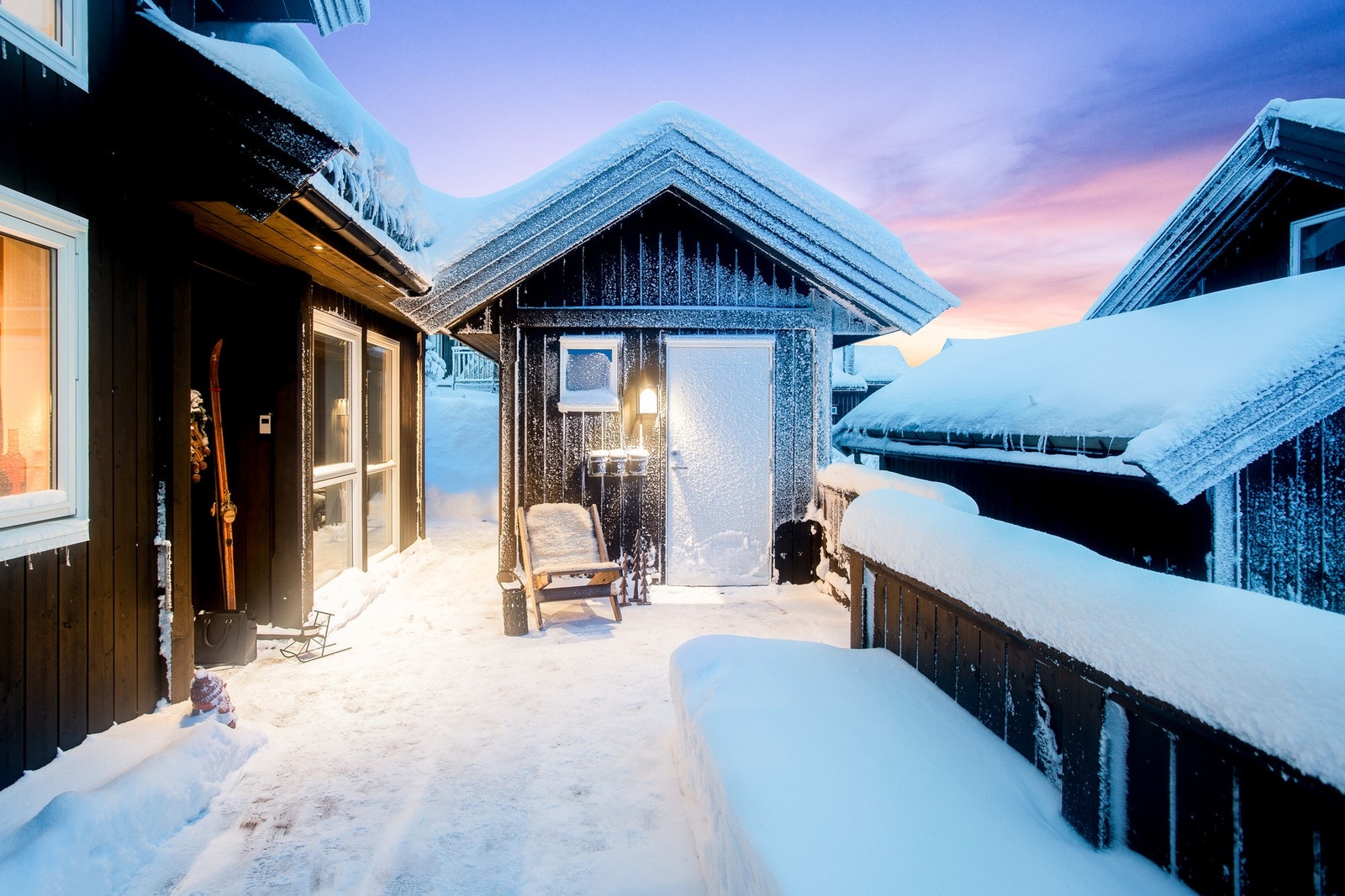 Ski inn/ski ut og flotte solforhold. Galleribilde