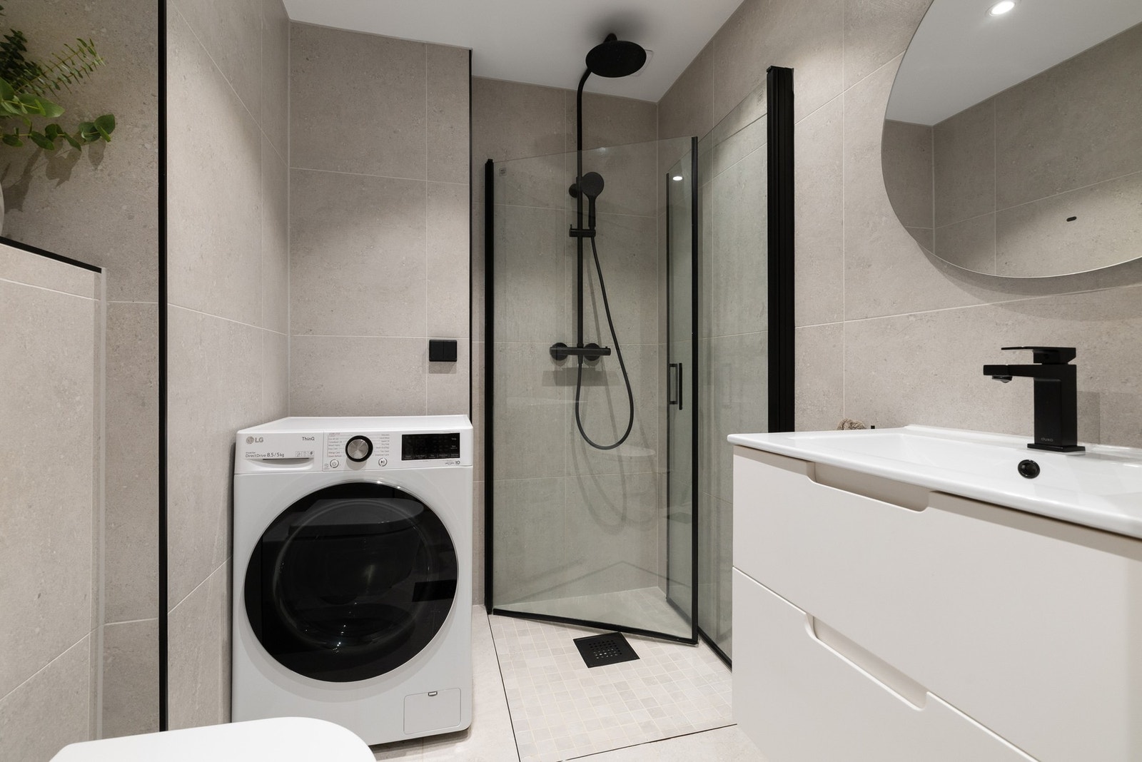 Det er opplegg for vaskemaskin. Galleribilde